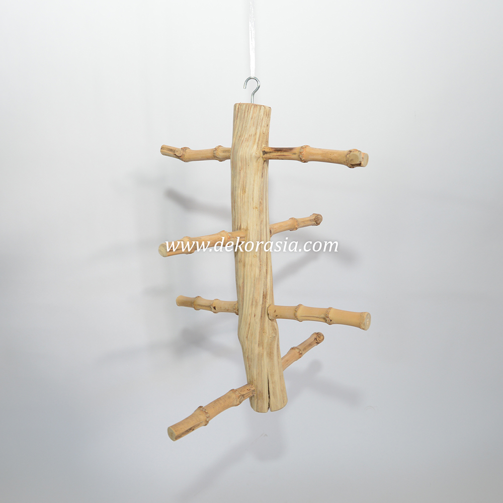 The Bird Perch is crafted from high-quality and sturdy Liana Wood, and Bamboo cendani roots